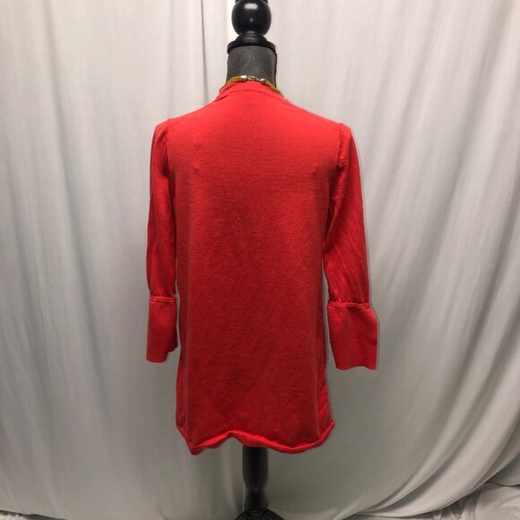 Talbots Open Front Cardigan Womens Size Medium Slit Cuffs Sweater Comfy Layering - Picture 5 of 8
